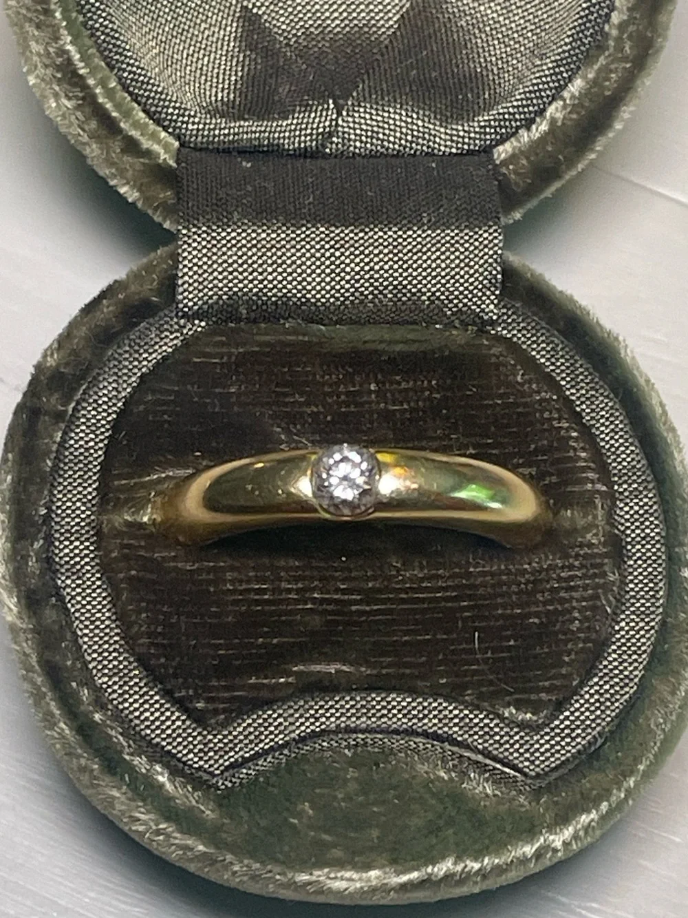 Vintage Cartier ellipse ring with .25 ct diamond